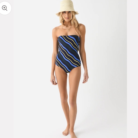 Anthropologie x Cala de La Cruz Alison One-Piece Strapless Swimsuit - Picture 1 of 13